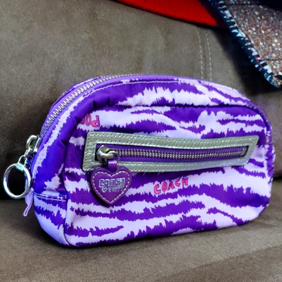 Coach Poppy Cosmetics Bag Purple - Picture 1 of 10